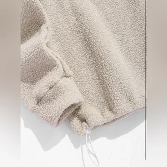 ZAFUL Men Aztec Tribal Quarter Zip Drawstring Fluffy Kangaroo Pocket Hoodie 2XL - Picture 6 of 6